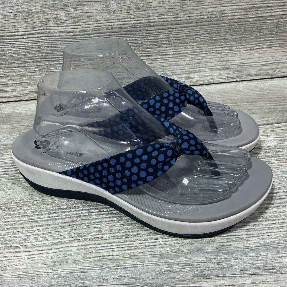 Clarks Womens Cloudsteppers Arla Kaylie Blue Flip Flop Sandals Shoes Size 10 M